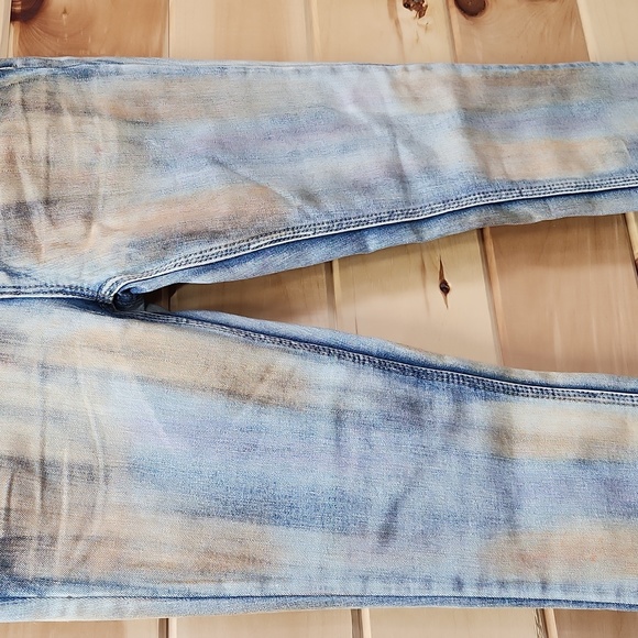 Free People Super Rare Unique Tie Dye Bleach Dirty Wash Jeans Size 29 Paintbrush - Picture 6 of 16